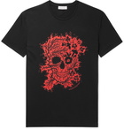 Alexander McQueen - Printed Cotton-Jersey T-Shirt - Black