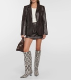 Ganni Snake-effect knee-high boots