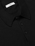 Mr P. - Cashmere and Silk-Blend Polo Shirt - Black