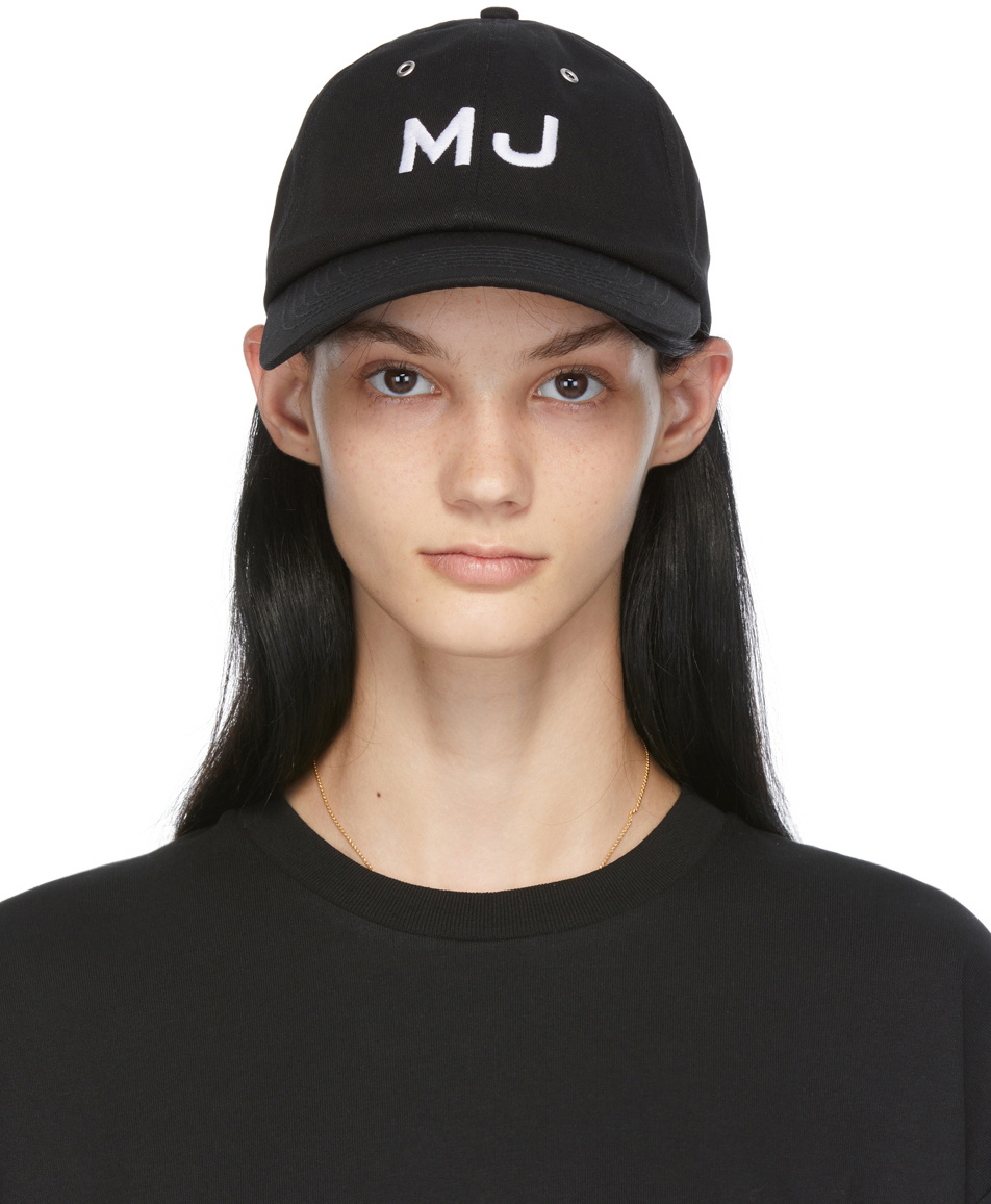 Marc Jacobs Black 'The Cap' Embroidered Logo Cap Marc Jacobs