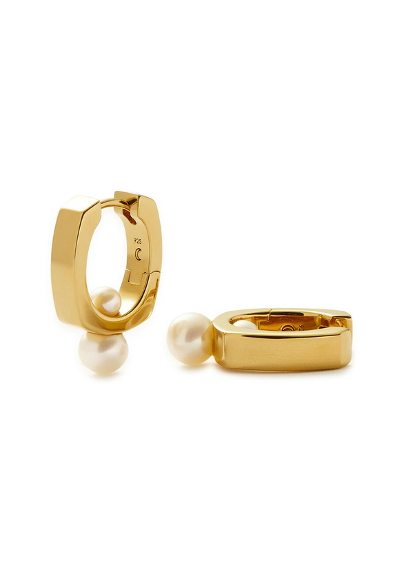 Photo: Missoma Button Pearl 18kt Gold-plated Stud Earrings - One Size