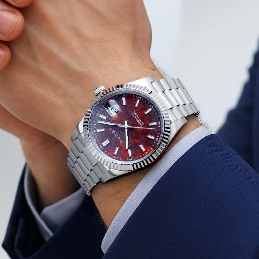 Duxot Marcel Automatic Red Dial Mens Watch DX-2059-BB