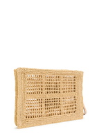 Tory Burch Ella Raffia Clutch - Natural - One Size