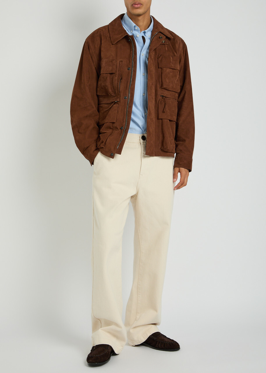 Lemaire Reporter Suede Jacket Brown