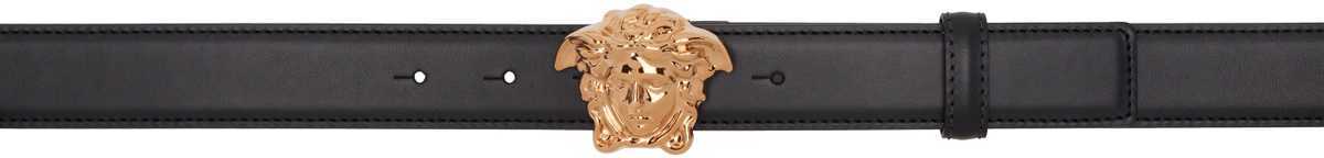 Versace Black 'La Medusa' Leather 3 CM Belt