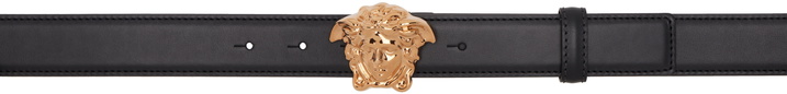 Photo: Versace Black 'La Medusa' Leather 3 CM Belt