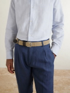 Mr P. - 3.5cm Leather-Trimmed Woven Belt - Neutrals