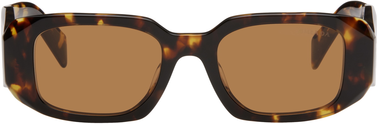 Prada Eyewear Brown Rounded Rectangle Acetate Sunglasses Prada display picture 1