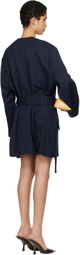 The Attico Navy Wrap Blazer