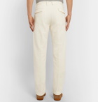 Massimo Alba - Slim-Fit Tapered Pleated Cotton and Cashmere-Blend Trousers - Men - Off-white