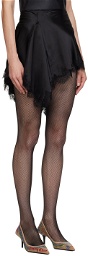 Pristine Black Scarf Miniskirt