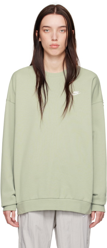 Photo: Nike Green Oversized French Terry Crewneck Sweatshirt