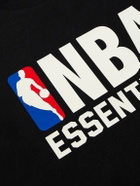 FEAR OF GOD ESSENTIALS - NBA Cropped Appliquéd Cotton-Blend Jersey Hoodie - Black