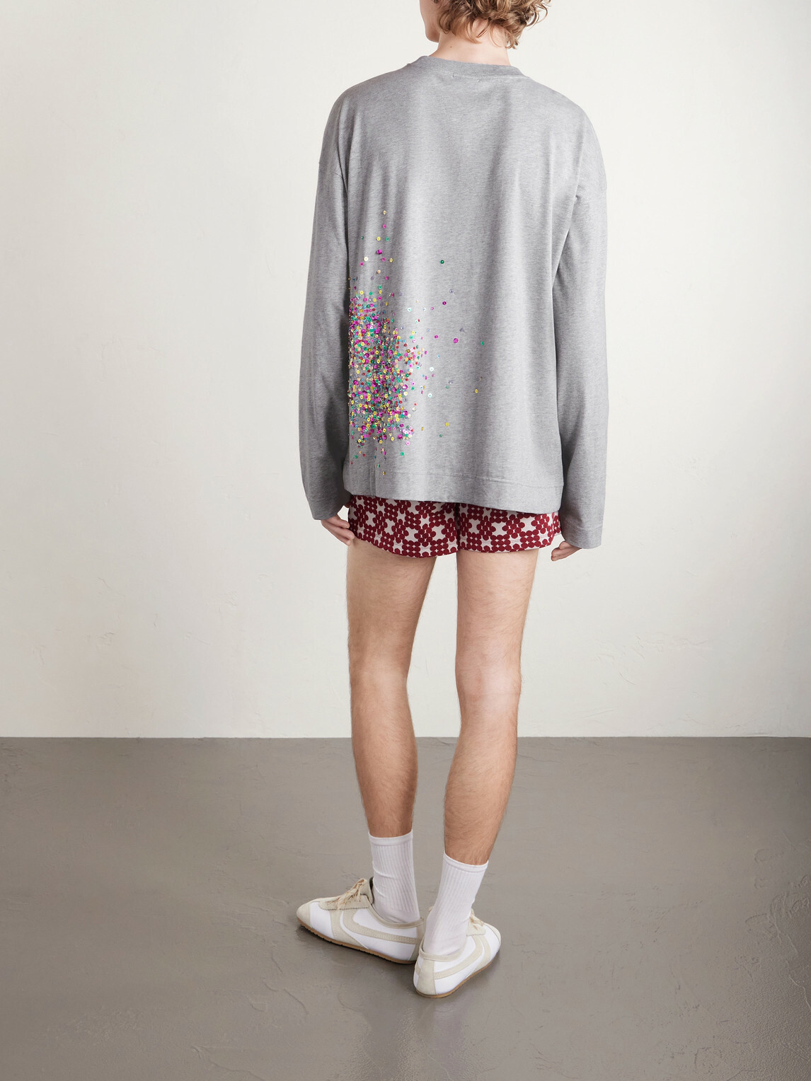 Dries Van Noten - Embellished Cotton-Jersey T-Shirt - Gray