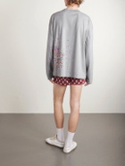 Dries Van Noten - Embellished Cotton-Jersey T-Shirt - Gray