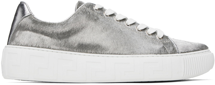 Photo: Versace Silver Greca Sneakers