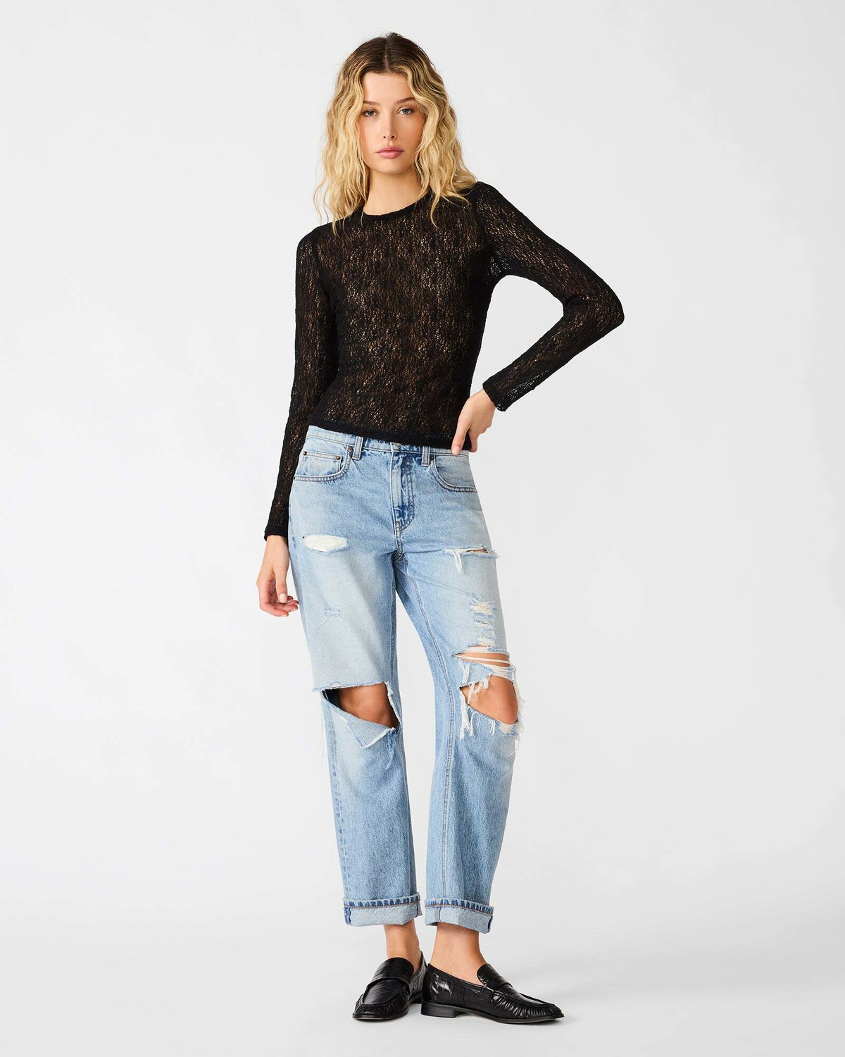 Steve Madden Sierra Knit Top in Black
