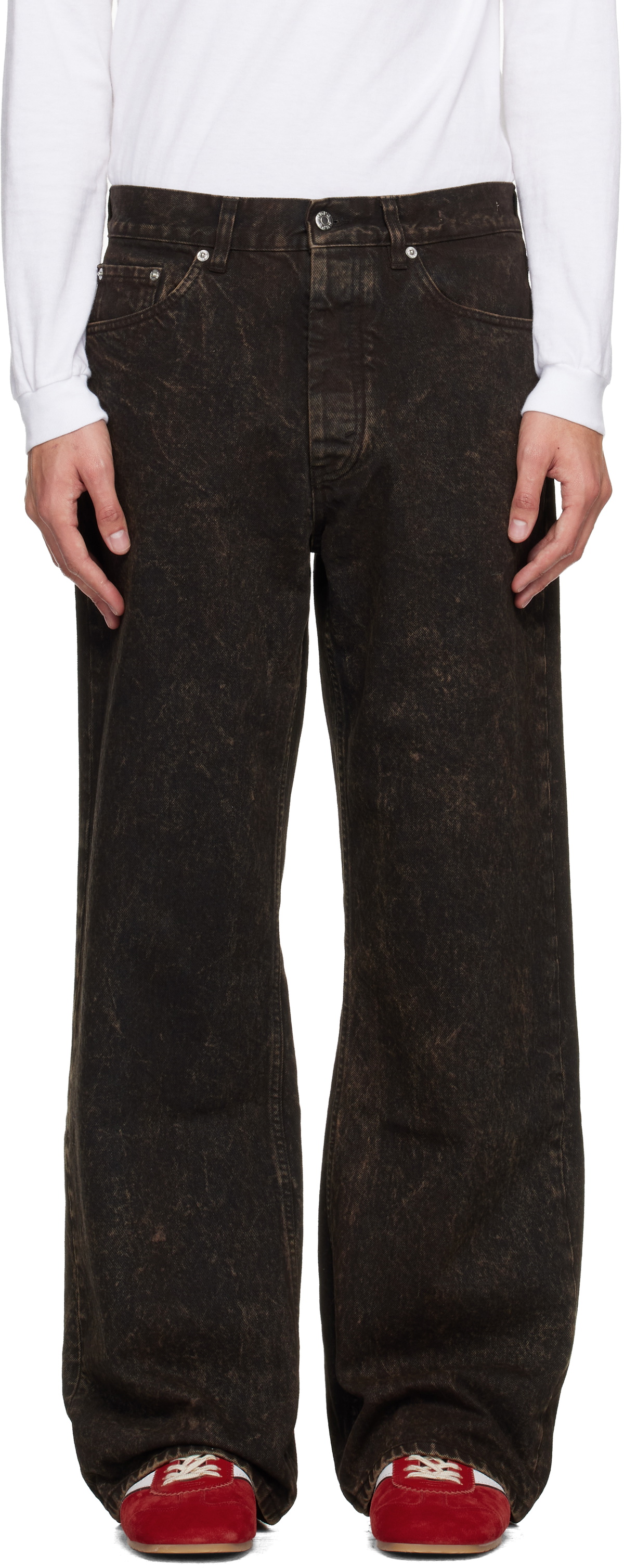 HOPE Brown Loose-Fit Criss Jeans HOPE