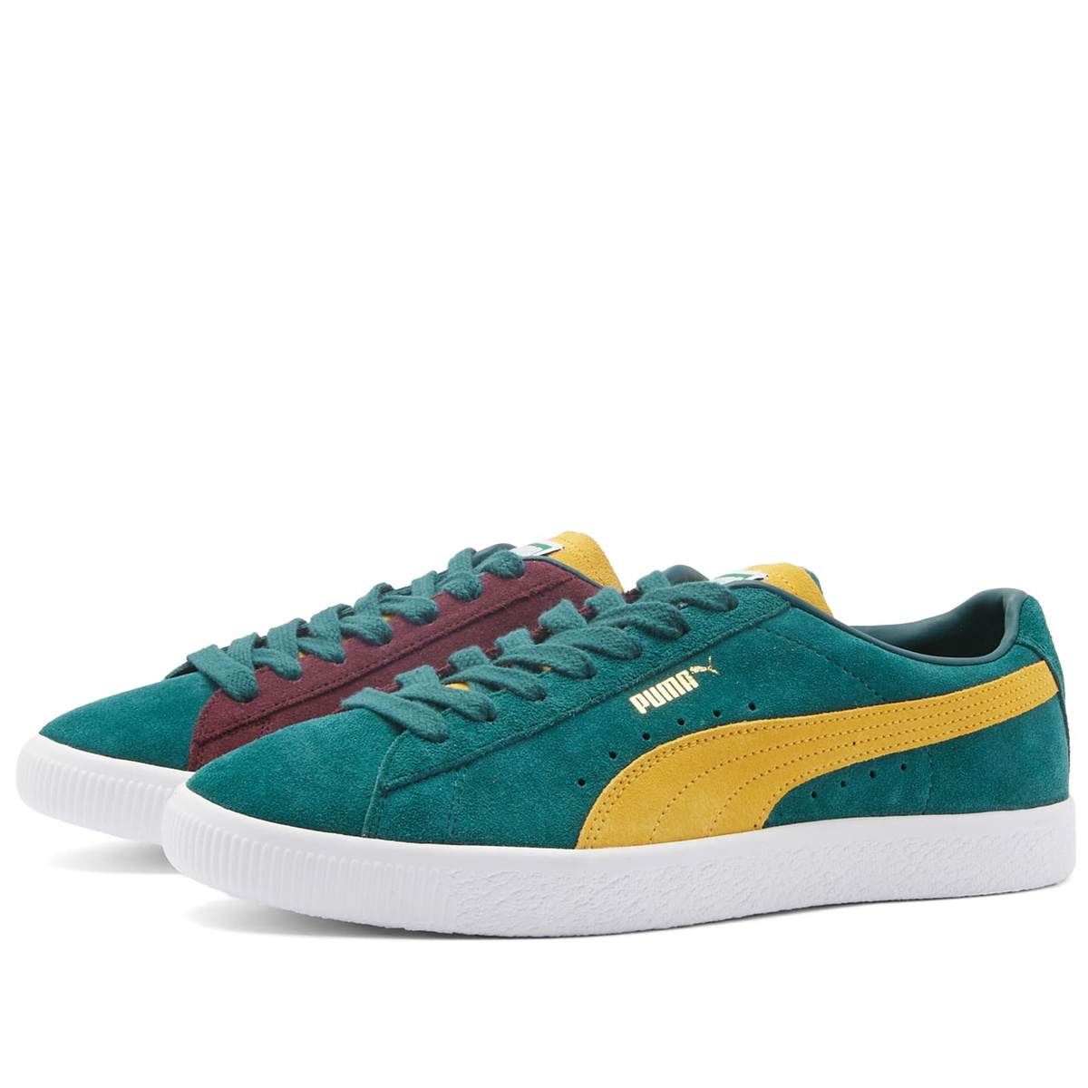 Puma Men's Suede VTG Teams Sneakers in Varsity Green/Mustard Puma