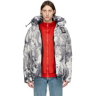 Burberry Grey Down Rave Print Puffer Jacket