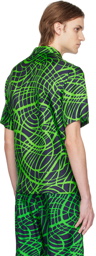 Moschino Navy & Green Wave Shirt