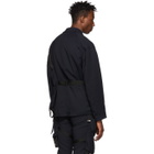 ALMOSTBLACK Navy Belted Blazer Jacket