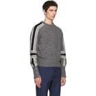 Thom Browne Grey Articulated Stripe Classic Crewneck Sweater