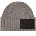 JW Anderson Women's Logo Patch Beanie in Hemp