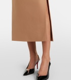 Mugler Cutout wool-blend pencil skirt