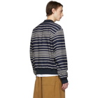 Dries Van Noten Reversible Navy and Off-White Striped Volker Bomber Jacket