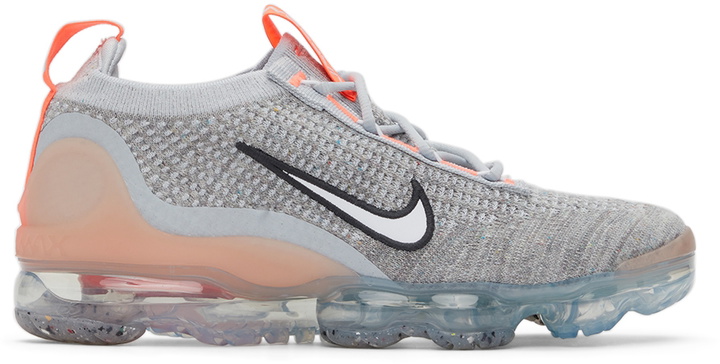 Photo: Nike Grey & Orange Air Vapormax 2021 FlyKnit Sneakers