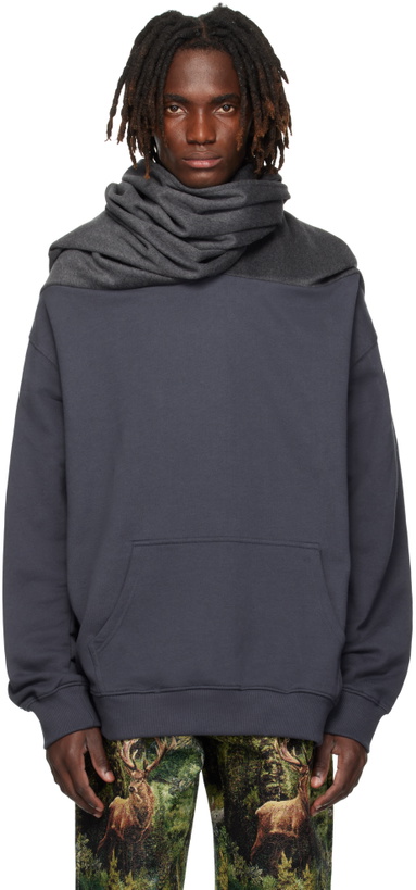 Photo: Bless SSENSE Exclusive Gray Loopsweater Hoodie