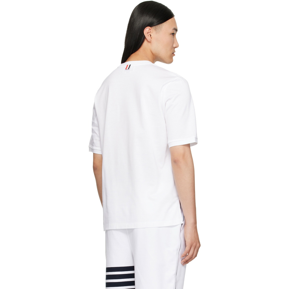 Thom Browne White Jersey Ottoman 4-Bar T-Shirt
