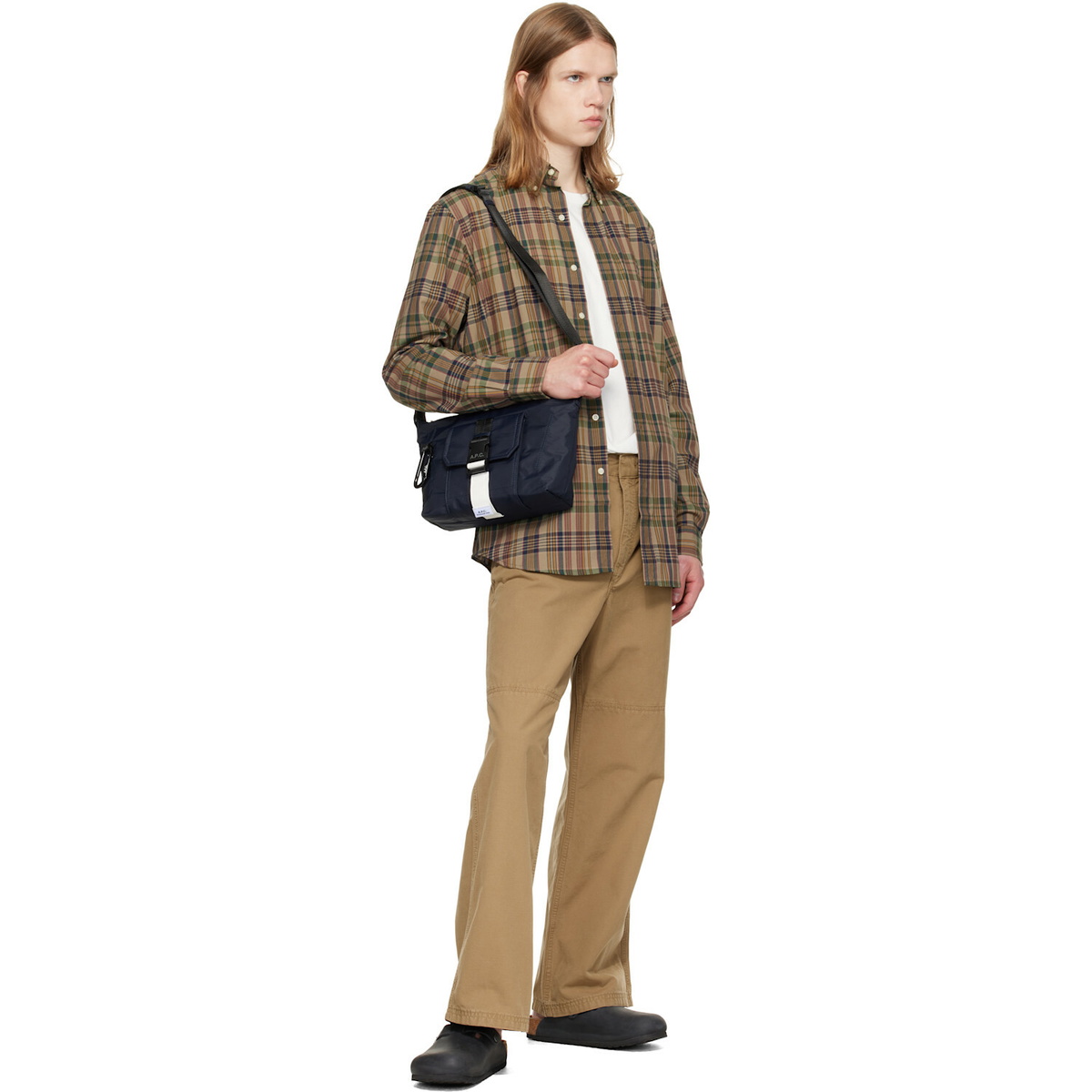A.P.C. Navy Trek Satchel Bag