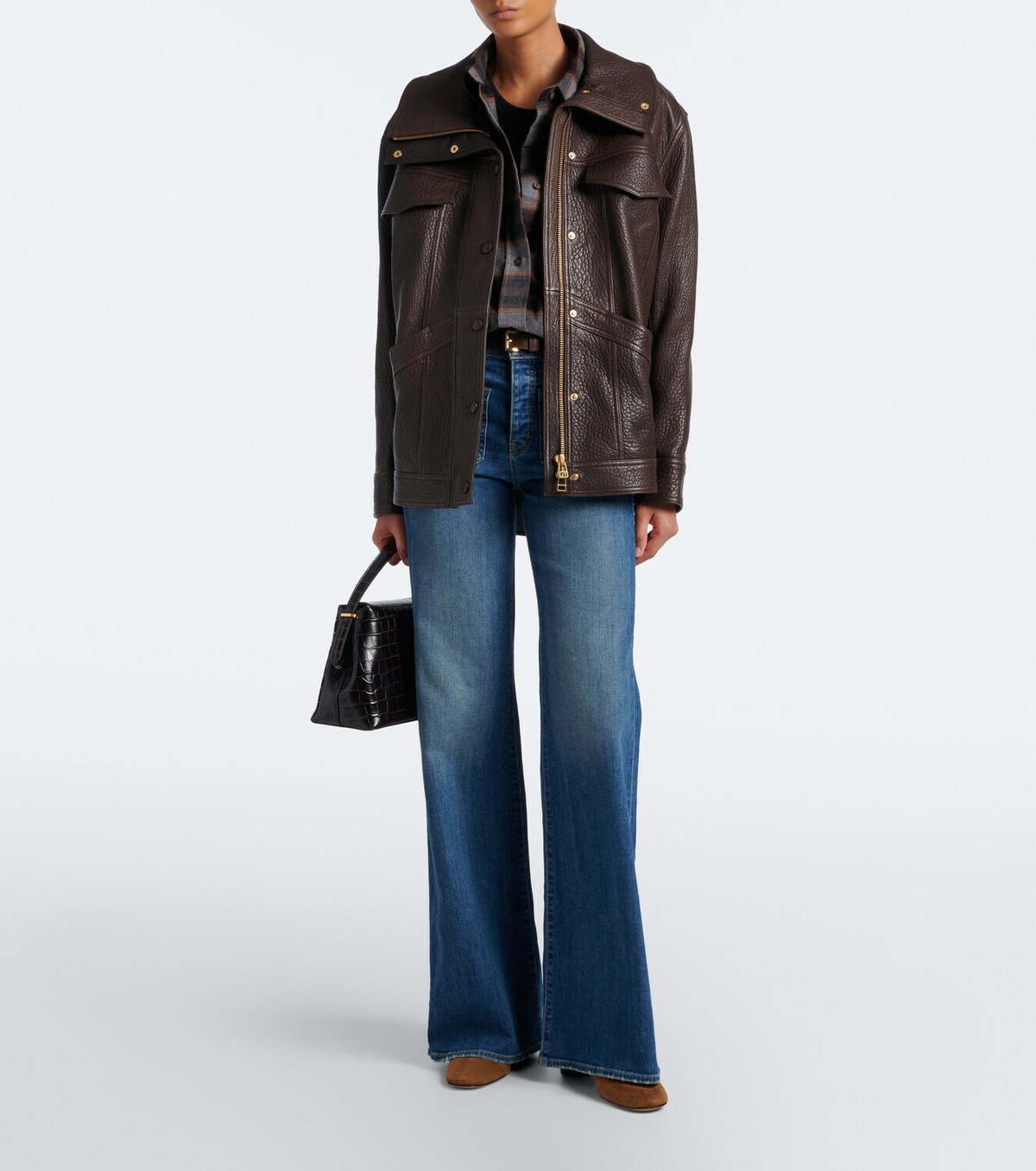 Veronica Beard Silversmith leather jacket
