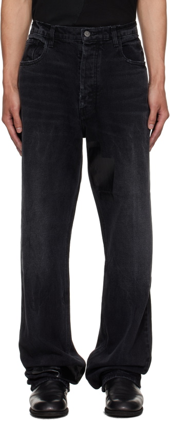 Photo: ALEXANDER DIGENOVA Black Straight Leg Duct Tape Jeans
