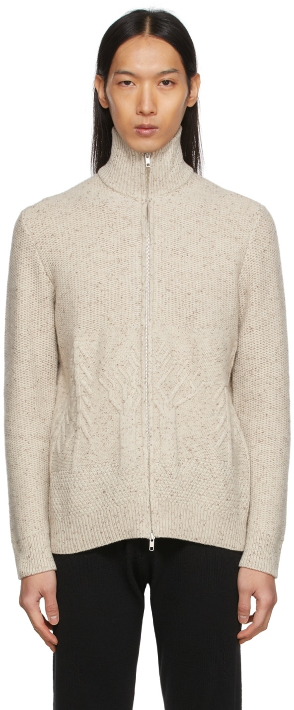Arnar Már Jónsson Off-White Knit Zip-Up Sweater