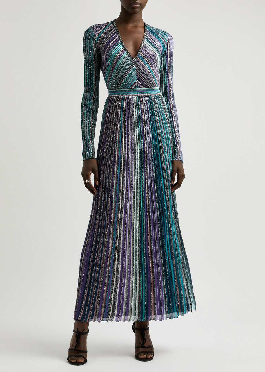 MISSONI★素敵！メタリックニットミディドレス Missoni Zig-zag metallic midi dress Missoni