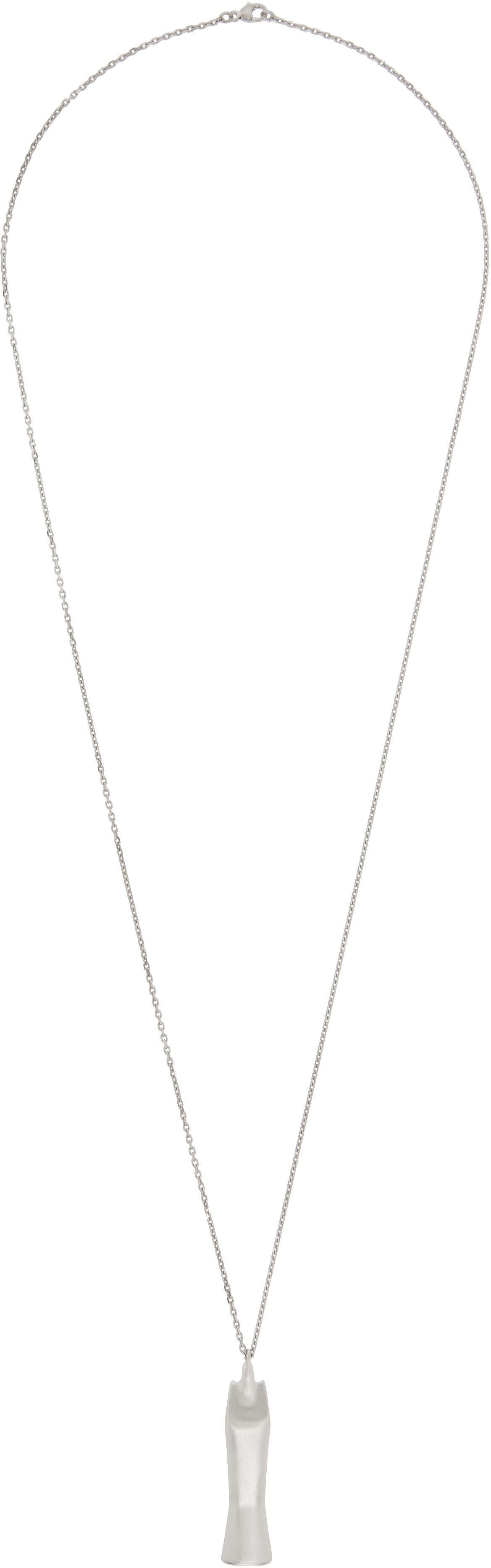 Rick Owens Silver Double Link Choker Necklace Rick Owens