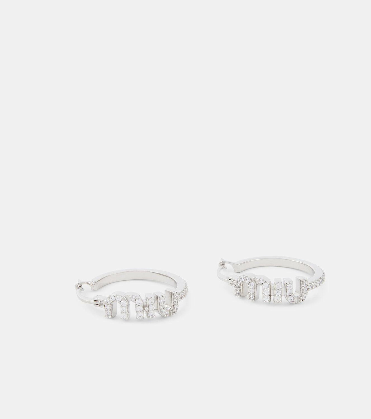 Miu Miu Logo crystal-embellished earrings