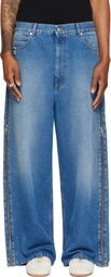LU'U DAN Blue Side Zip Jeans