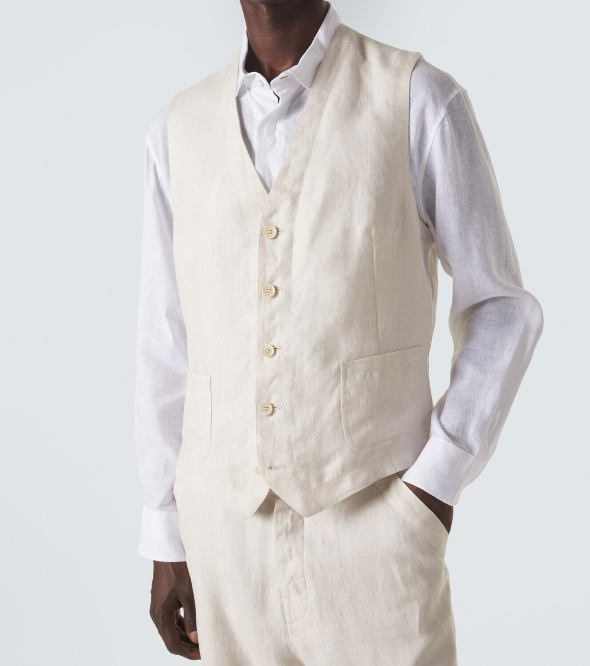 Brunello Cucinelli Herringbone linen vest