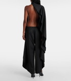 Alaïa Open-back wool grain de poudre jumpsuit