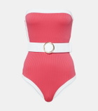 Alexandra Miro Whitney belted bandeau swimsuit