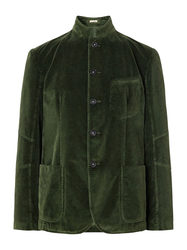 Photo: Massimo Alba - Gstaad Panelled Cotton-Velvet Jacket - Green