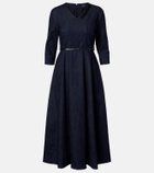 'S Max Mara Vela embellished belted denim midi dress