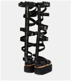 Sacai - Lace-up leather sandals