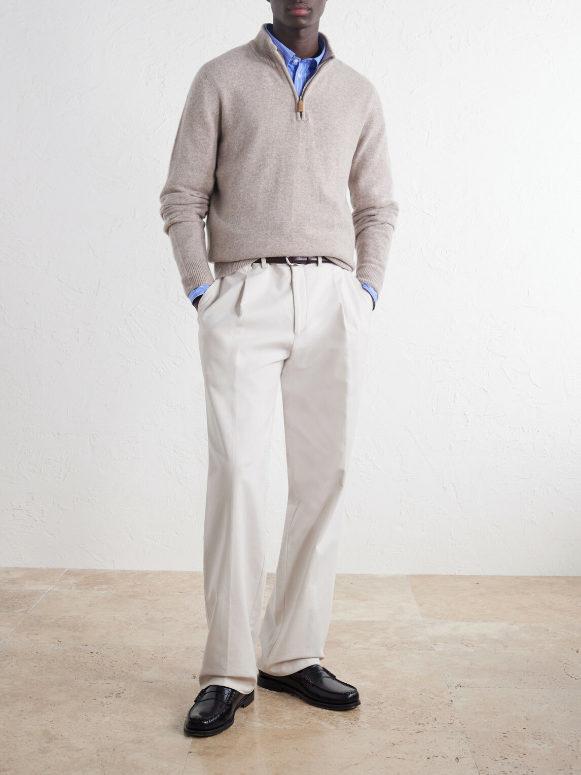 William Lockie - Wool Half-Zip Sweater - Neutrals