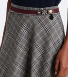 'S Max Mara Belted plaid virgin wool midi skirt