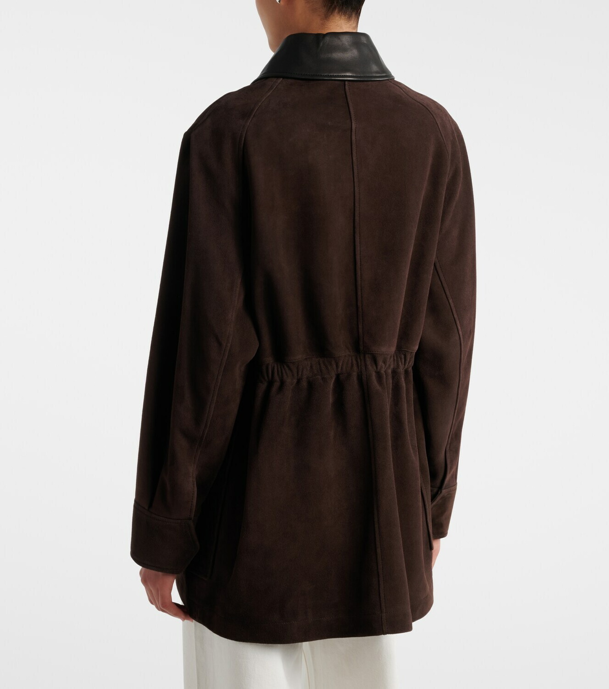 Nour Hammour Grange leather-trimmed suede jacket